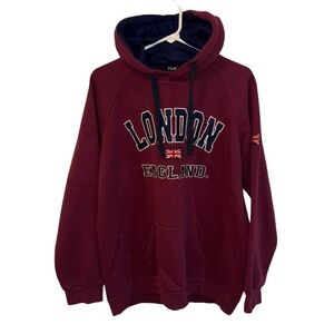 Red London Graphic Hoodie Sweatshirt